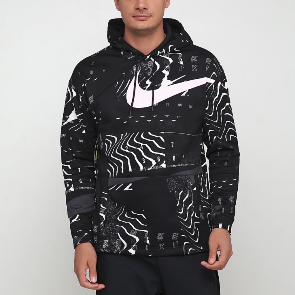 Rare Nike Therma Fit Fleece Soccer Training Hoodie Sz M In Black/White/Pink Nwt
